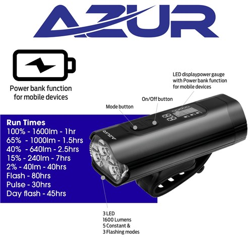 Azur Polix 1600 Lumens with Mobile Power Bank