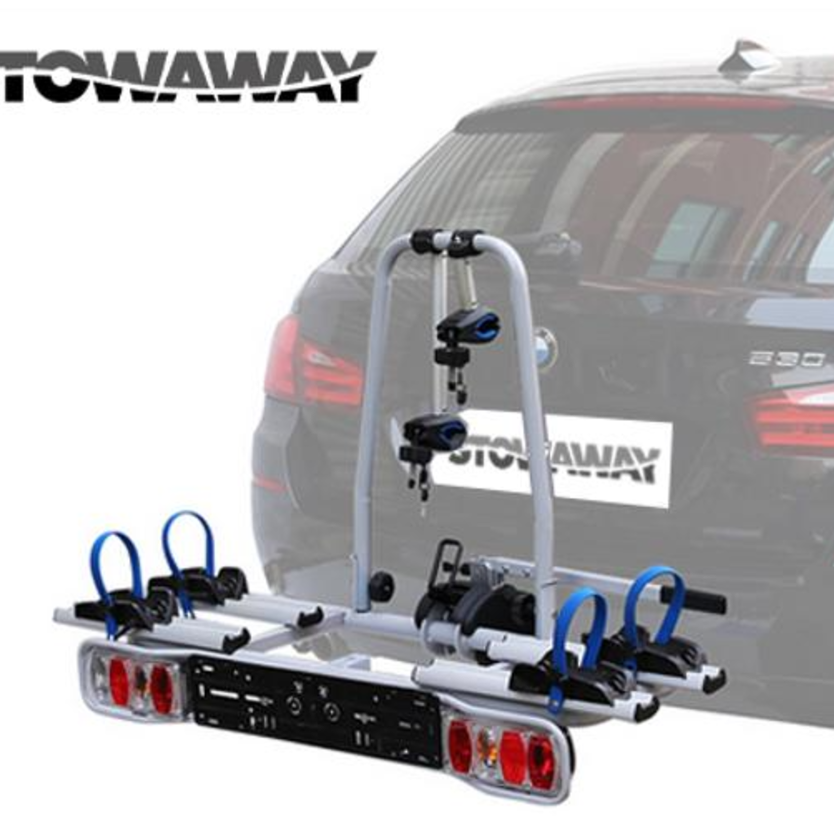 STOWAWAY Bike Carrier Car Rack for E-Bikes - Tow Ball Mount - 2 Bikes