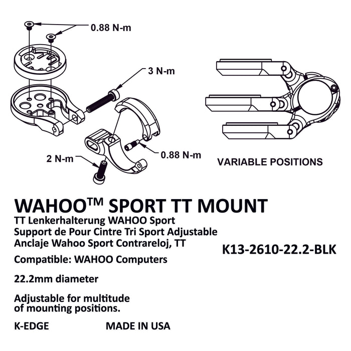 K edge wahoo tt hot sale mount